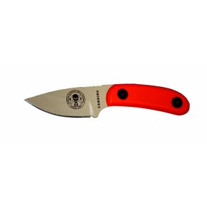 ESEE Knives Desert Tan CANDIRU Fixed Blade Knife with Orange G10 Handle and Nylon Sheath
